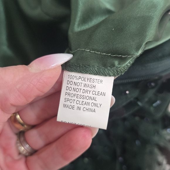 Mac Duggal Embellished Butterfly Sleeves Velvet Hem Midi Dress Size 10 - Picture 7 of 7